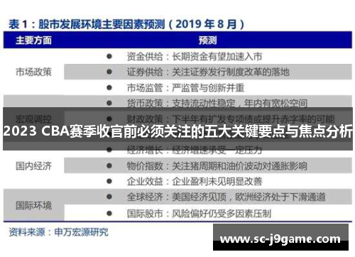 2023 CBA赛季收官前必须关注的五大关键要点与焦点分析